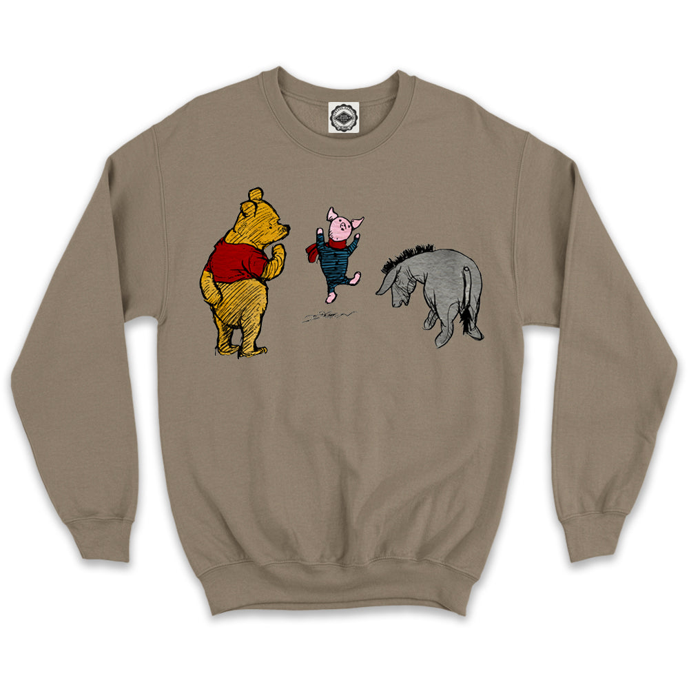Winnie-The-Pooh, Piglet & Eeyore Unisex Crew Sweatshirt