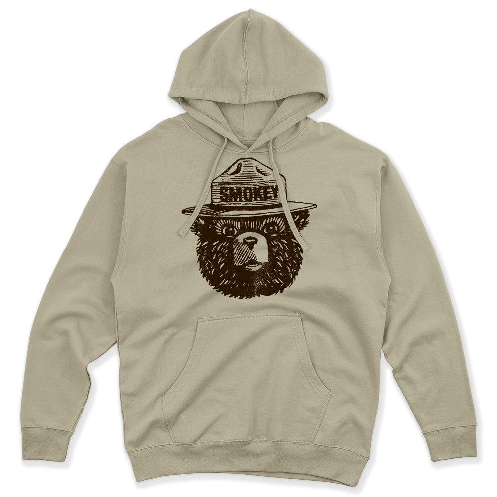 Official Smokey Bear Unisex Hoodie in Pigment Tan
