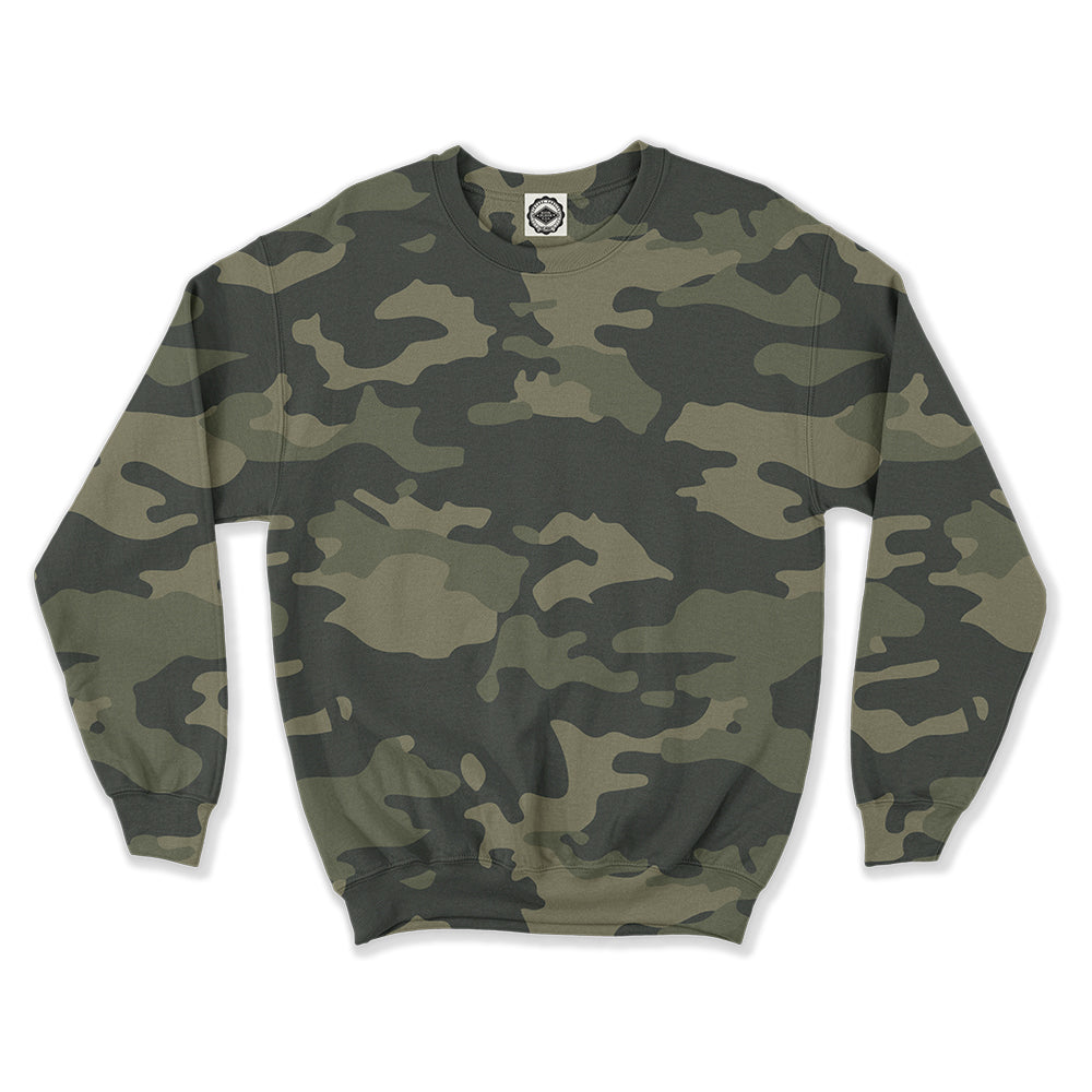 Unisex Go-To Crew Sweatshirt (Camouflage) in Army Camo