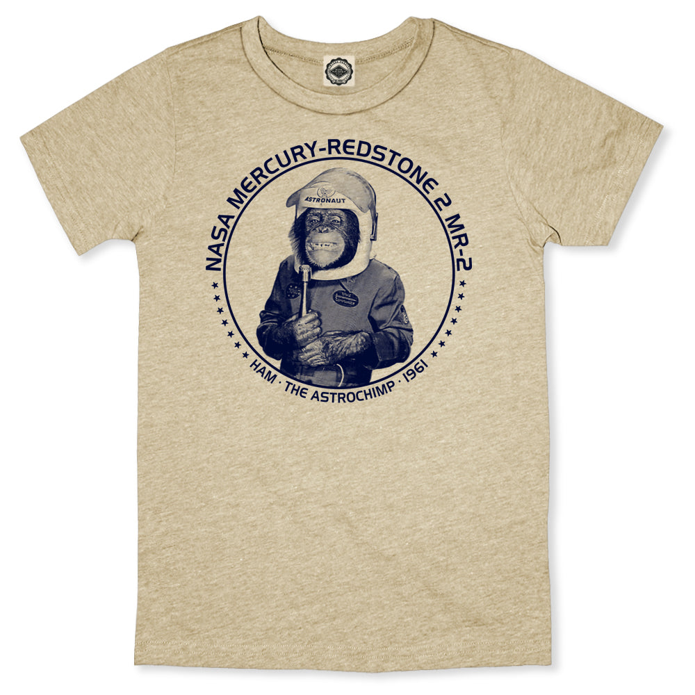 NASA Ham The Astrochimp Men's T-Shirt in Heather Tan