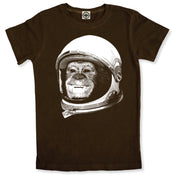 NASA Ham The Astrochimp Helmet Men's T-Shirt in Brown