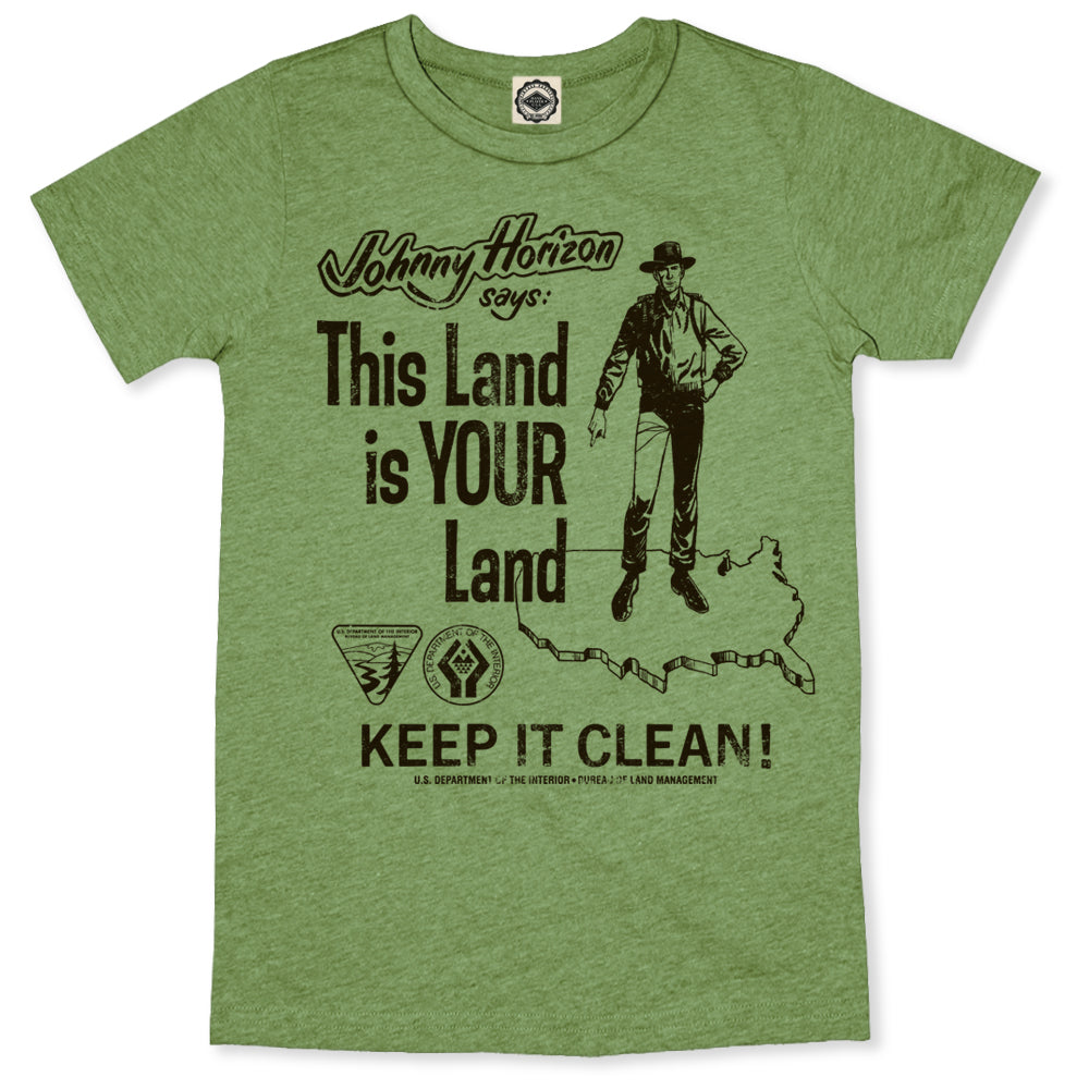 Johnny Horizon "This Land Is Your Land" Men's T-Shirt in Heather Green