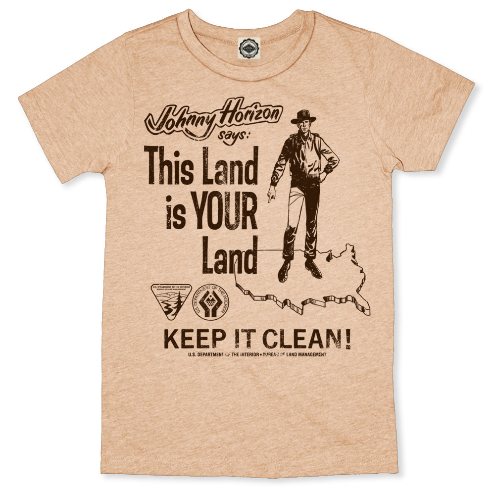 Johnny Horizon "This Land Is Your Land" Men's T-Shirt in Heather Peach