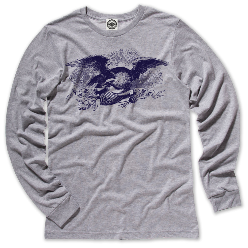 American Eagle (E Pluribus Unum) Men's Long Sleeve T-Shirt in Grey