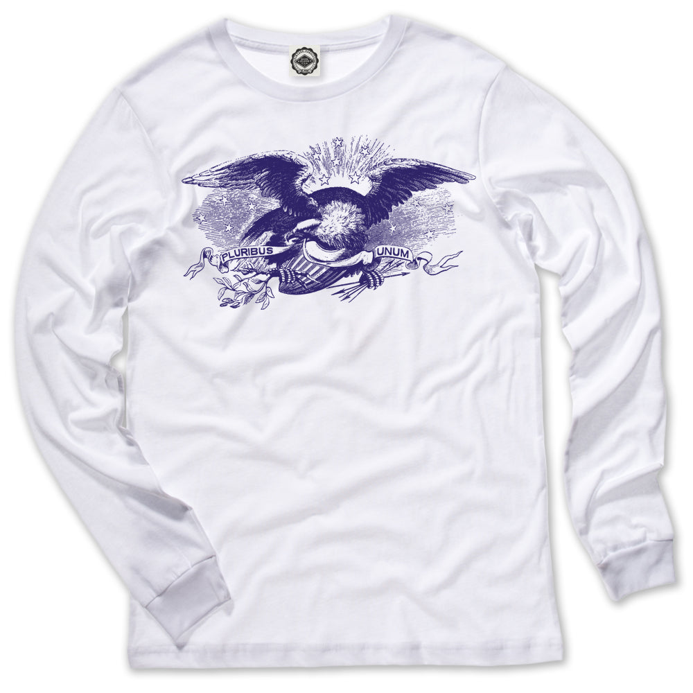 American Eagle (E Pluribus Unum) Men's Long Sleeve T-Shirt in White