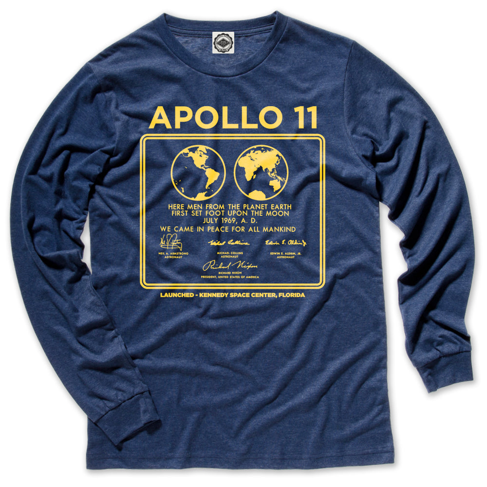 NASA Apollo 11 Plaque Unisex Long Sleeve Tee – Hank Player