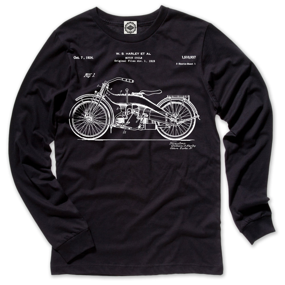Harley-Davidson Motorcycle Patent Unisex Long Sleeve Tee – Hank Player