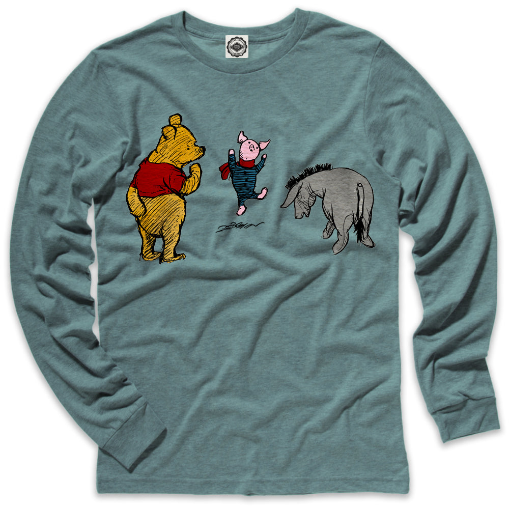 Winnie-The-Pooh, Piglet & Eeyore Men's Long Sleeve Tee