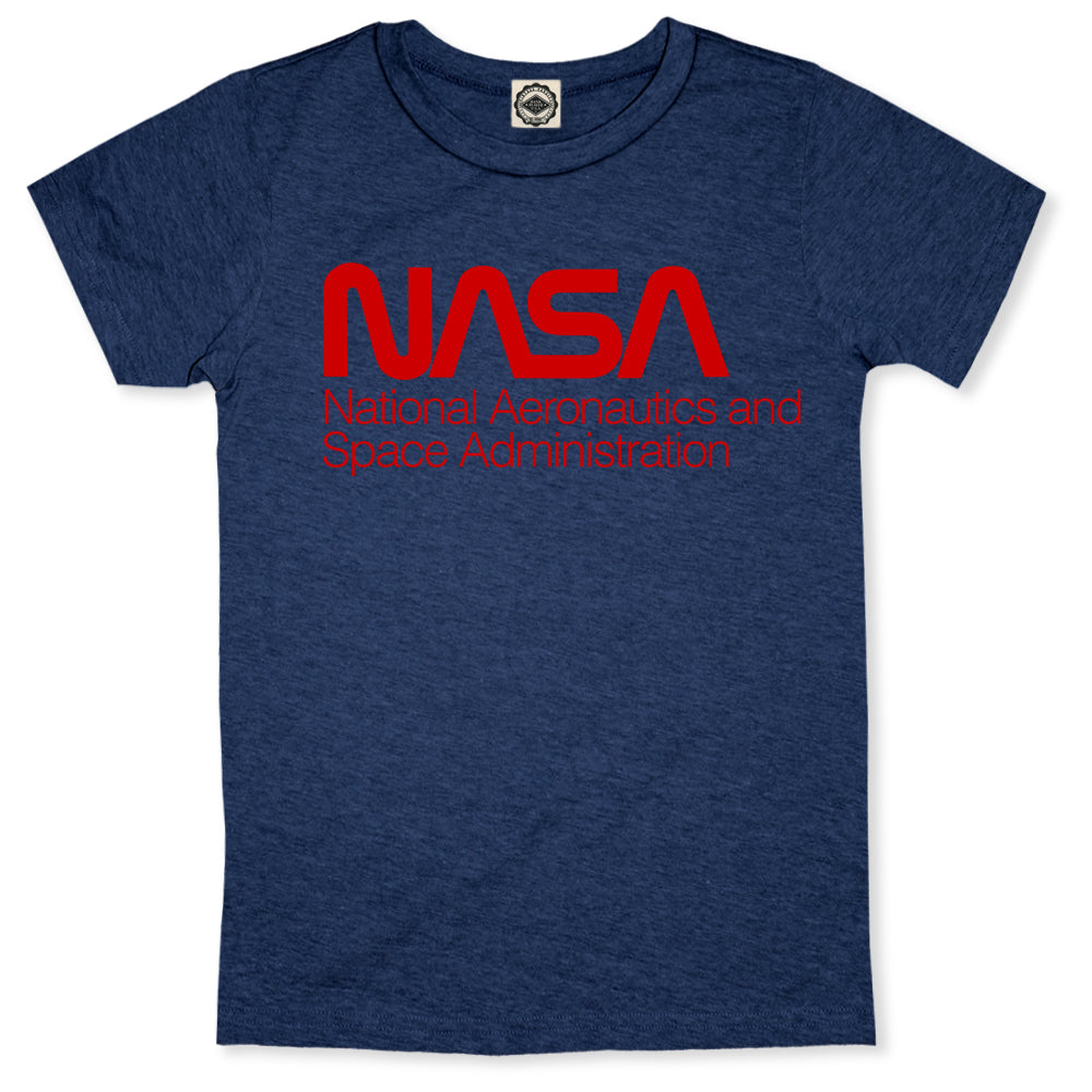 NASA (National Aeronautics And Space Administration) Logo Men's T-Shirt in Heather Navy