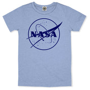 NASA 1 Color Logo Men's T-Shirt in Heather Blue
