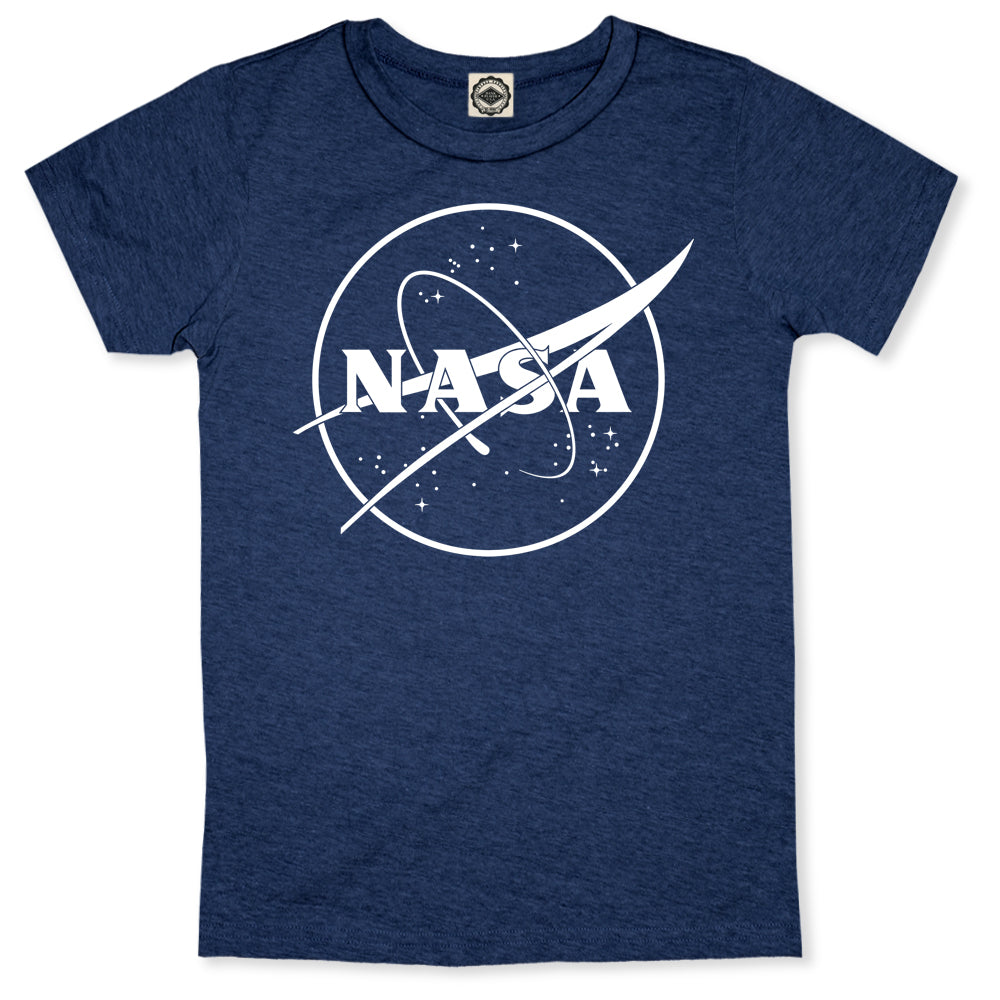 NASA 1 Color Logo Men's T-Shirt in Heather Navy