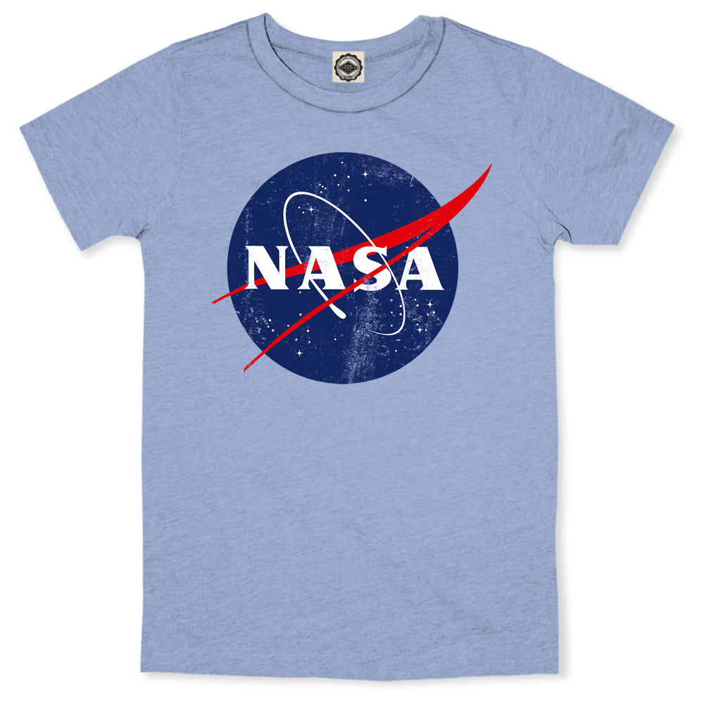 Official NASA Logo Men's T-Shirt in Heather Blue