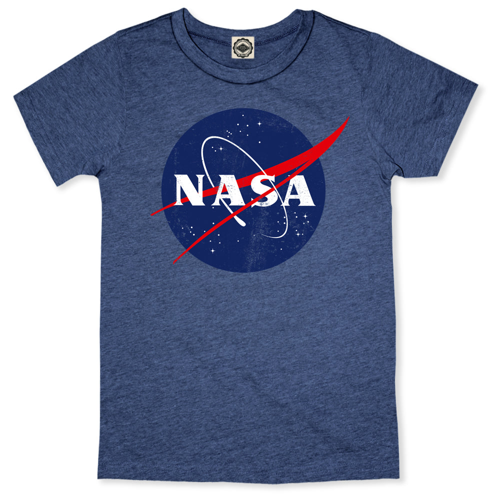 Official NASA Logo Men's T-Shirt in Heather Navy