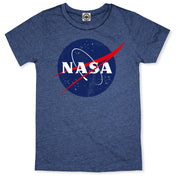 Official NASA Logo Men's T-Shirt in Heather Navy
