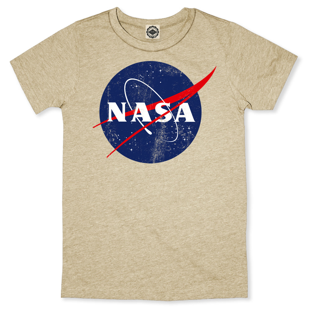 Official NASA Logo Men's T-Shirt in Heather Tan