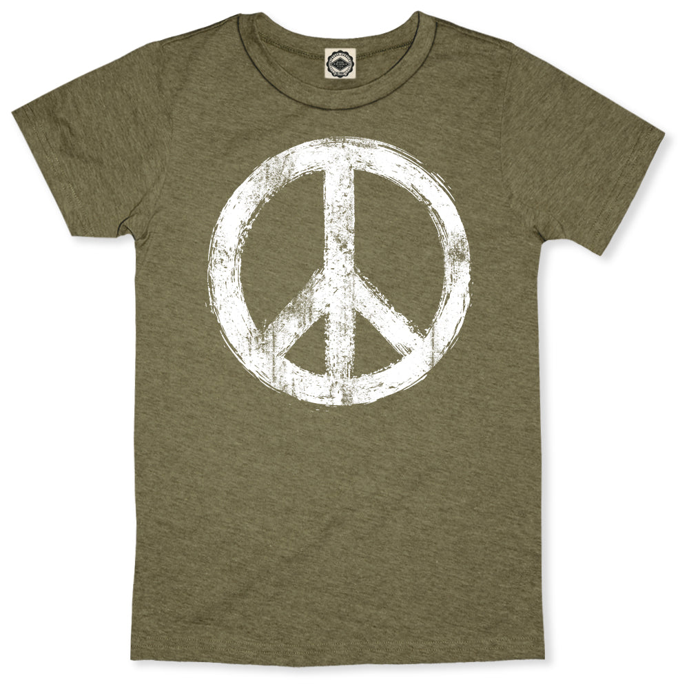 Peace Sign Men's T-Shirt in Heather Army