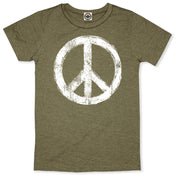 Peace Sign Men's T-Shirt in Heather Army