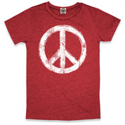 Peace Sign Kid's T-Shirt in Heather Red