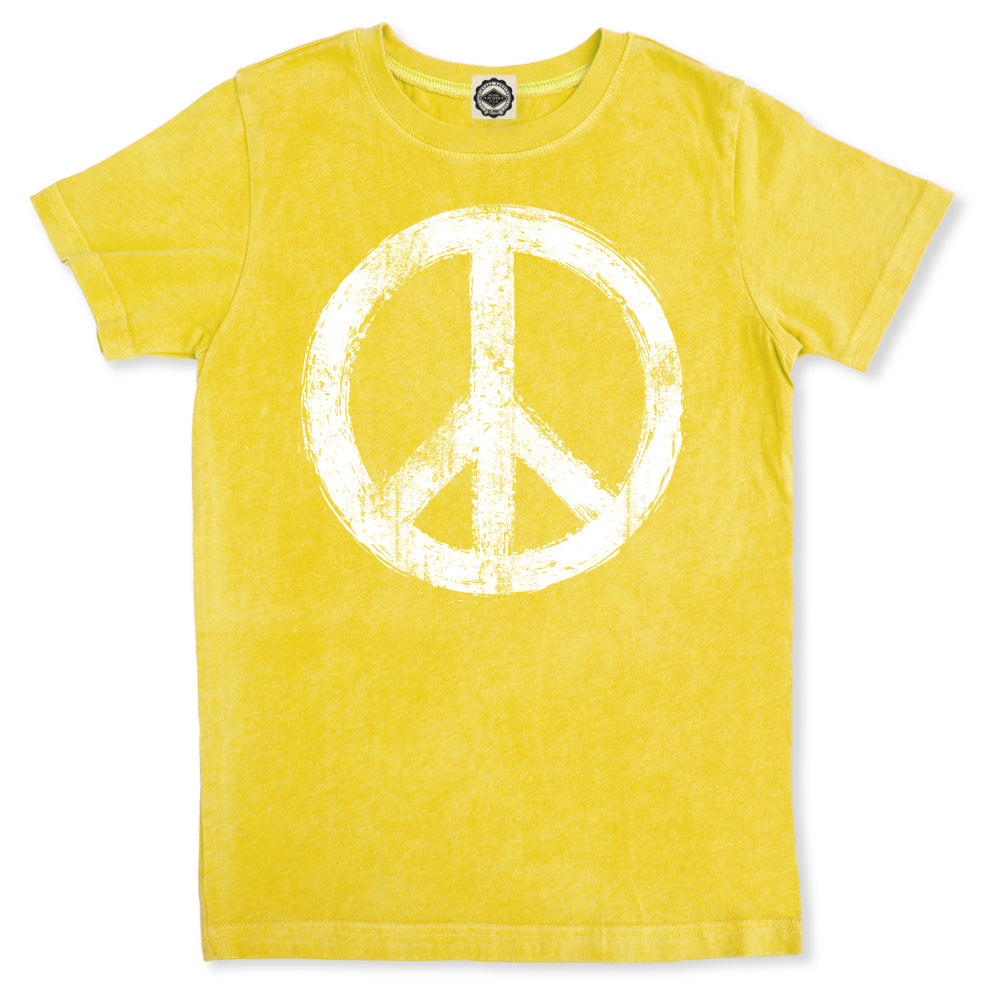 Peace Sign Kid's T-Shirt in Yellow