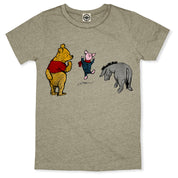 Winnie-The-Pooh, Piglet & Eeyore Men's T-Shirt in Heather Stone