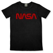 NASA Retro Worm Logo Men's T-Shirt in Black
