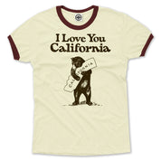 I Love You California Men's Ringer T-Shirt in Cream
