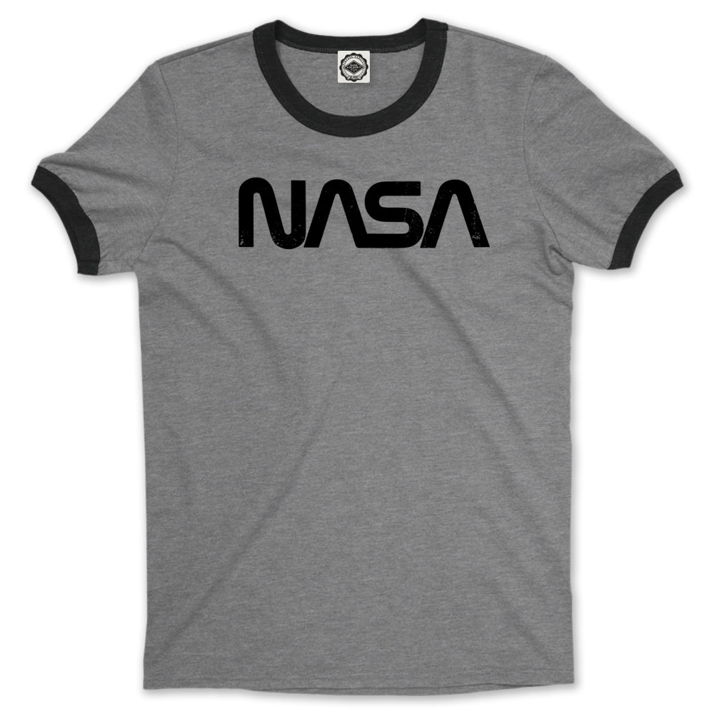 Nasa Licenza Ufficiale Old Glory Ringer Uomo Maglietta (Bianca-Nero), S Nasa Licenza Ufficiale Old Glory Ringer Uomo Maglietta (Bianca-Nero), S