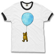 Winnie-The-Pooh With Balloon Men's Ringer Tee