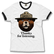 Smokey Bear "Thanks For Listening" Men's Ringer Tee