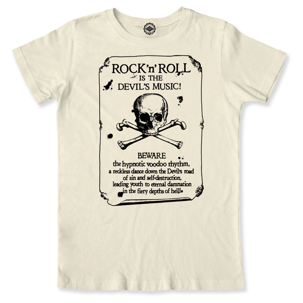 Rock 'N Roll Is The Devil's Music Men's T-Shirt in Cream