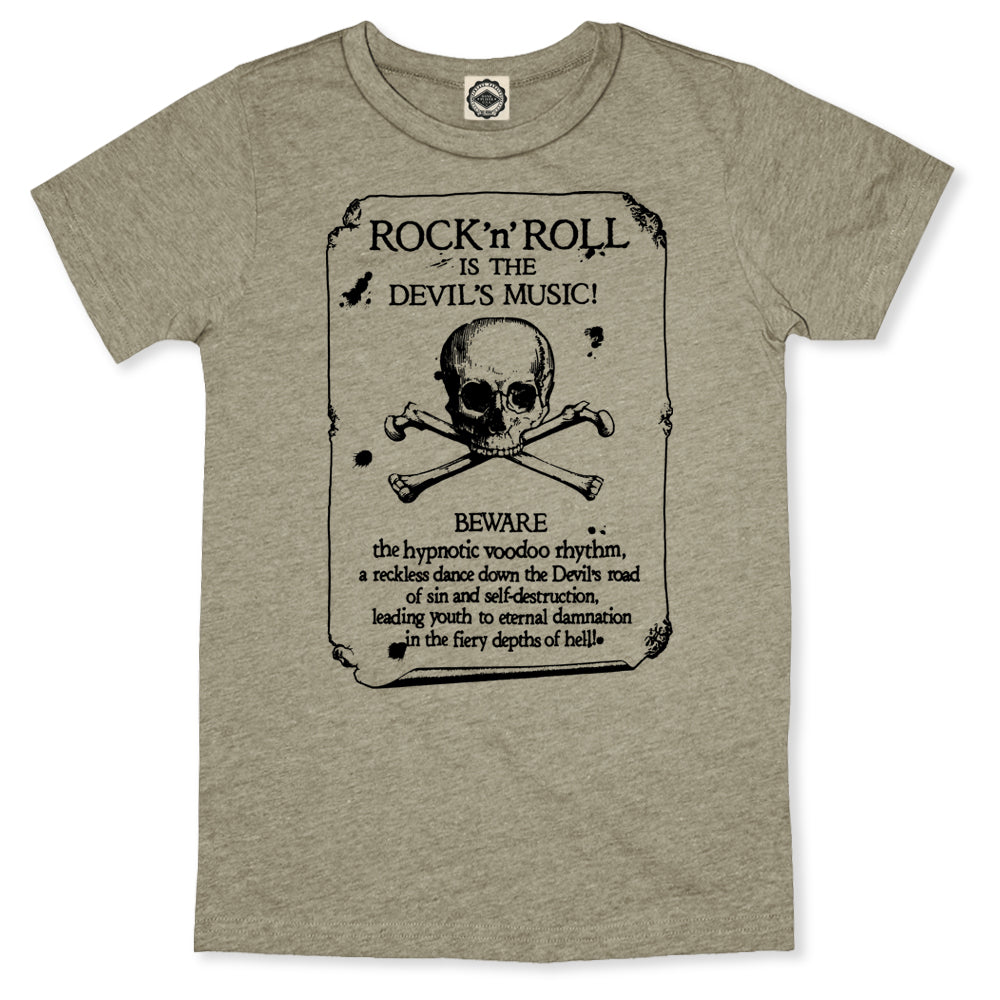 Rock 'N Roll Is The Devil's Music Men's T-Shirt in Heather Stone