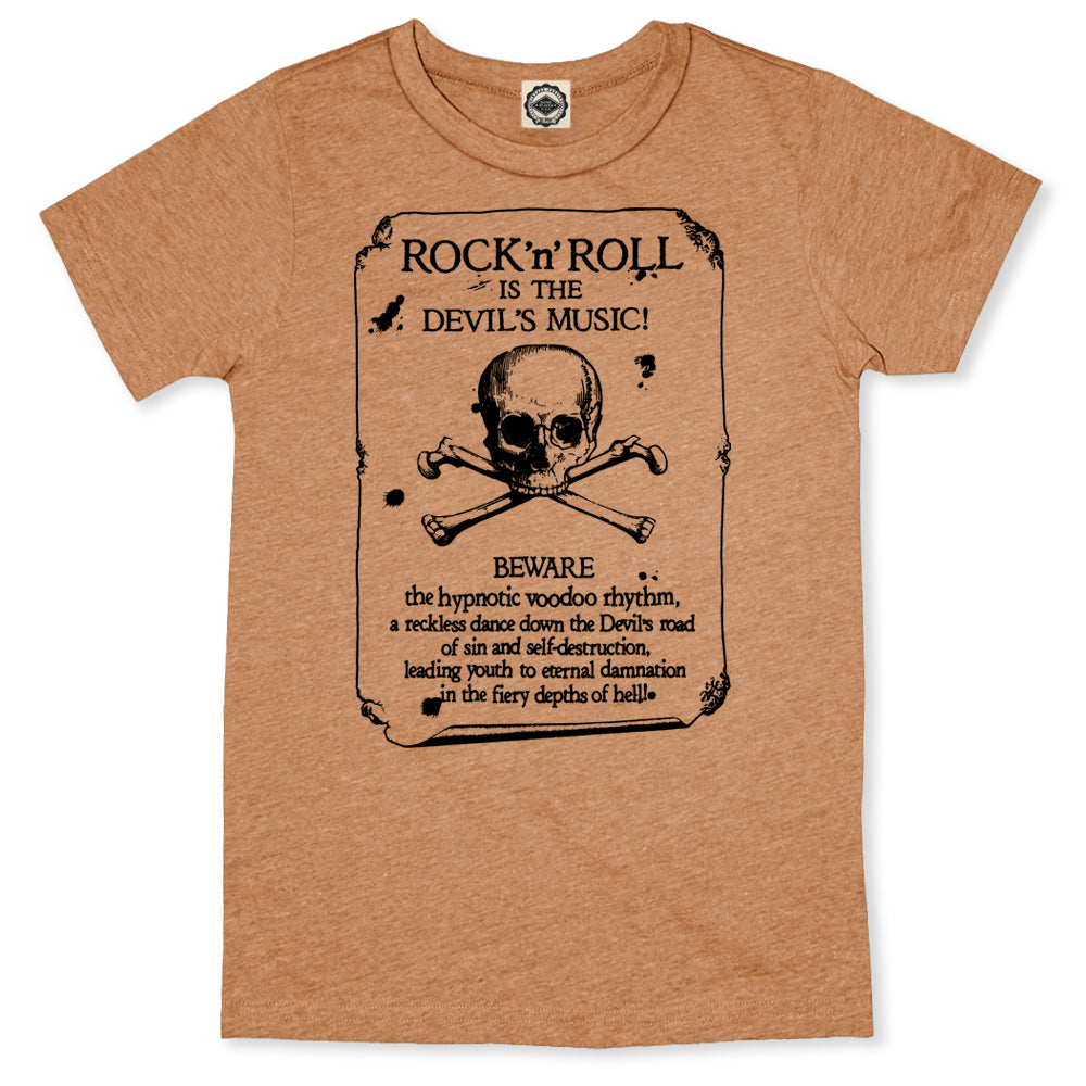 Rock 'N Roll Is The Devil's Music Men's T-Shirt in Heather Sunset