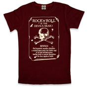 Rock 'N Roll Is The Devil's Music Men's T-Shirt in Maroon