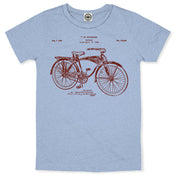 Schwinn Bicycle Patent Men's T-Shirt in Heather Blue