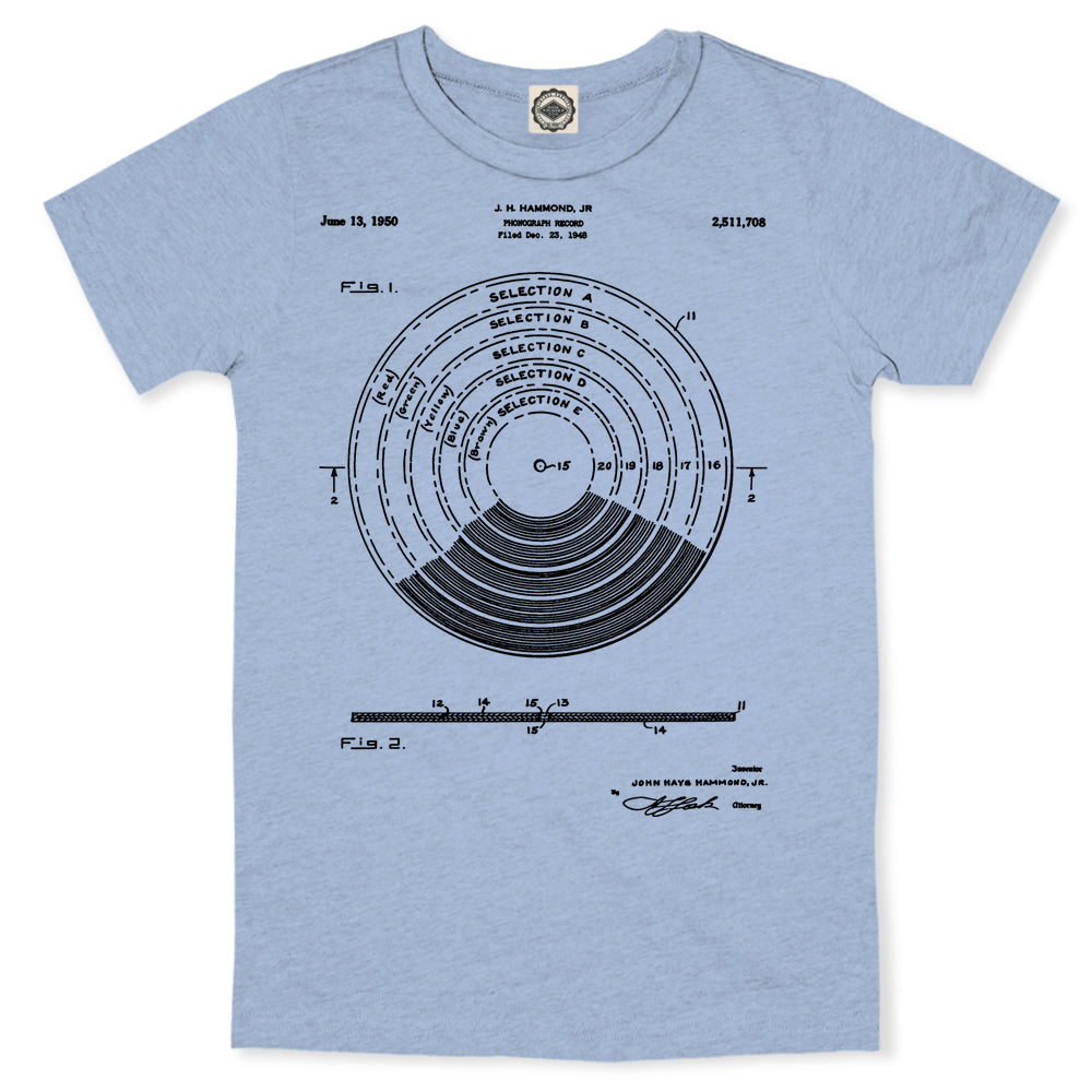 Vinyl Record Patent Men's T-Shirt in Heather Blue