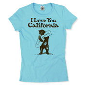 I Love You California Women's T-Shirt in Heather Mint