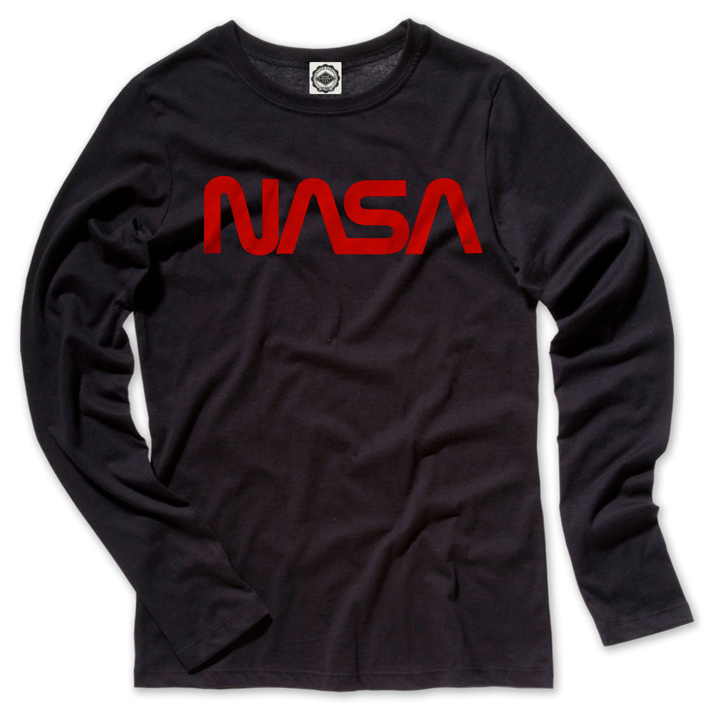 NASA Retro Worm Logo Women's Long Sleeve Tee – Hank Player