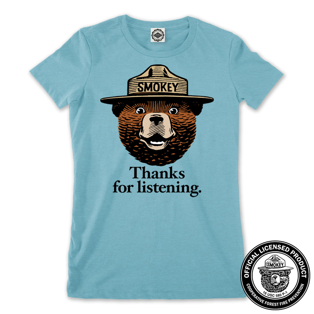 Smokey Bear "Thanks For Listening" Women's Tee