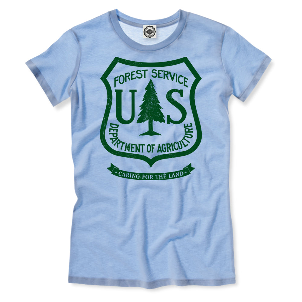 USDA Forest Service Insignia Women's T-Shirt in Heather Blue