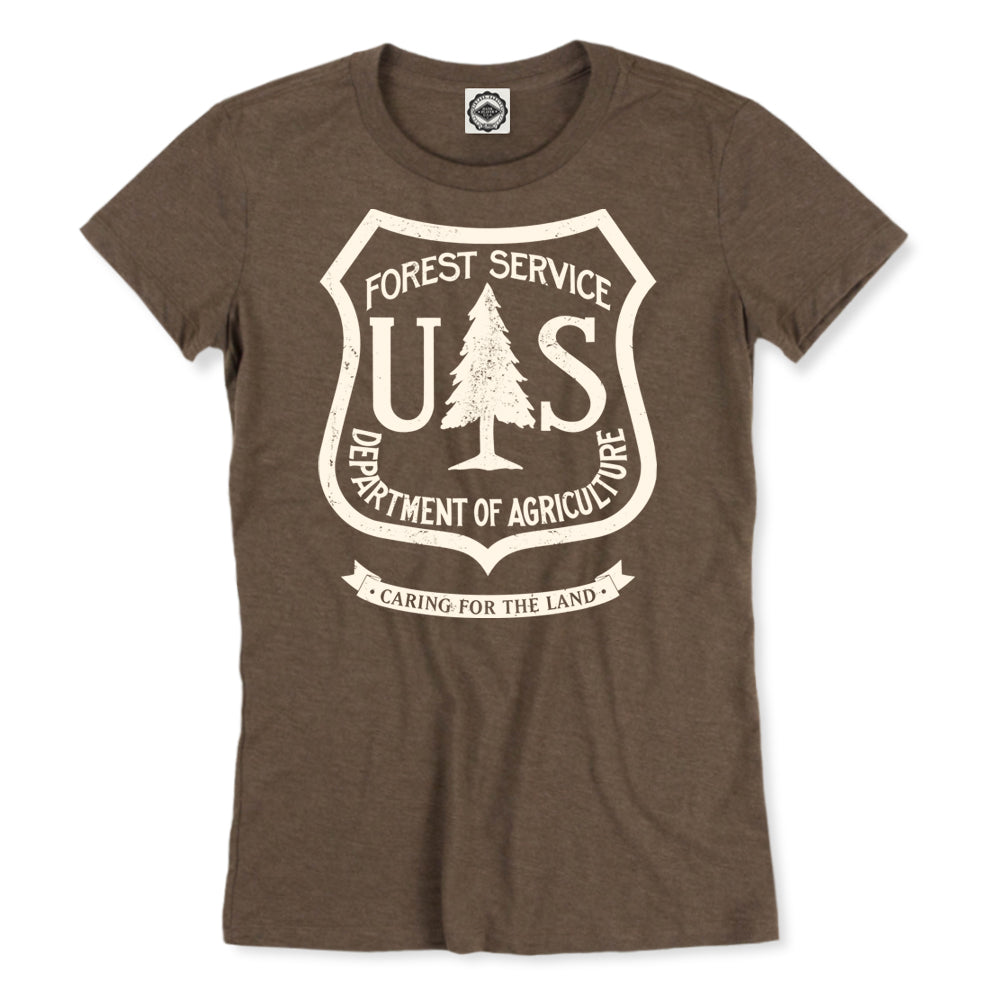 USDA Forest Service Insignia Women's T-Shirt in Heather Brown