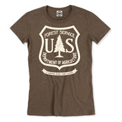 USDA Forest Service Insignia Women's T-Shirt in Heather Brown