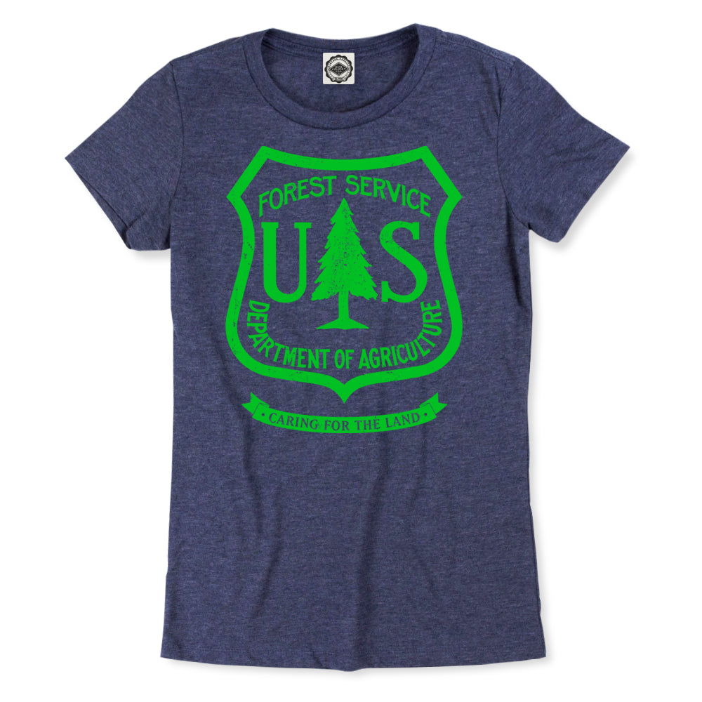 USDA Forest Service Insignia Women's T-Shirt in Heather Navy