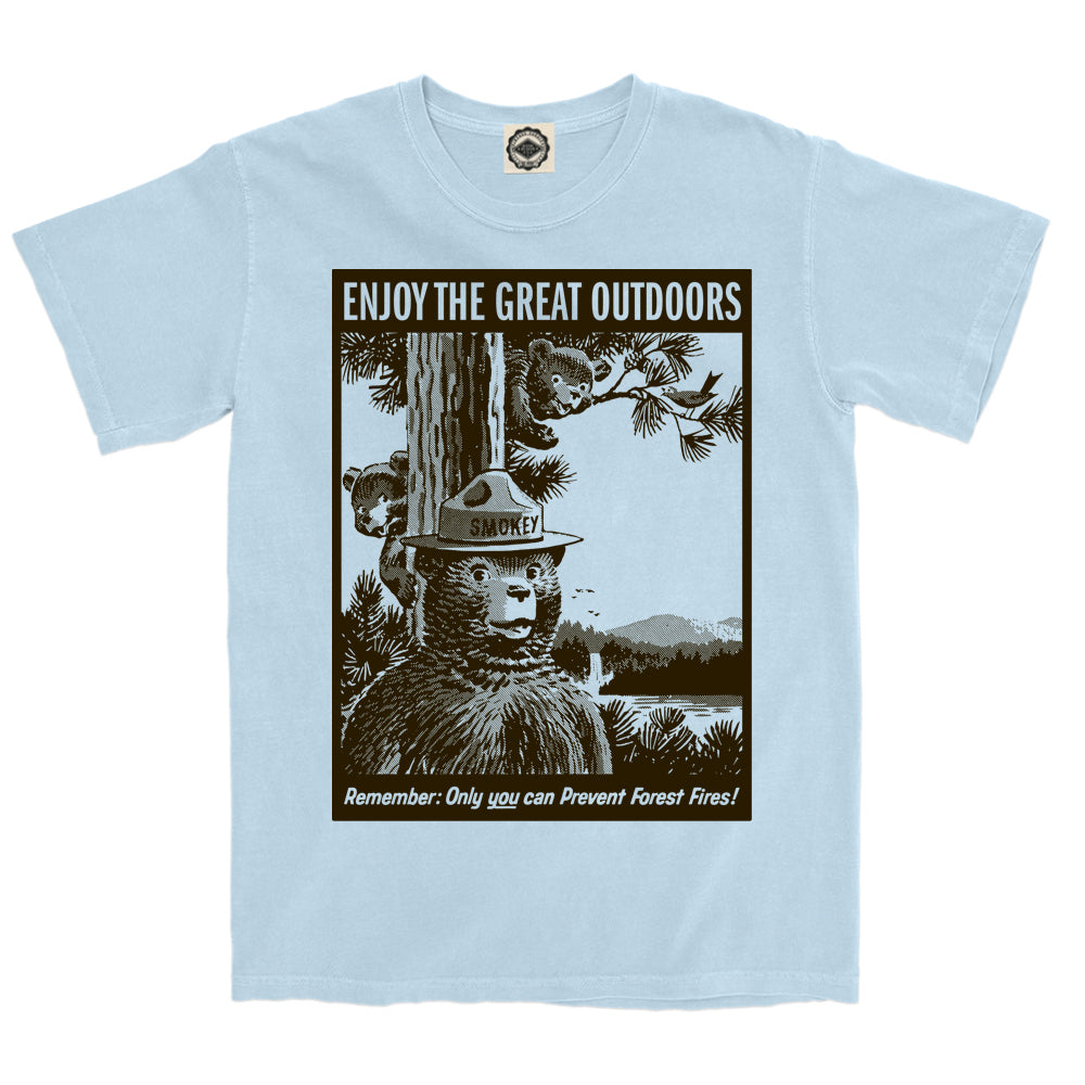 Smokey Bear "Enjoy The Great Outdoors" Men's Pigment Dyed Tee