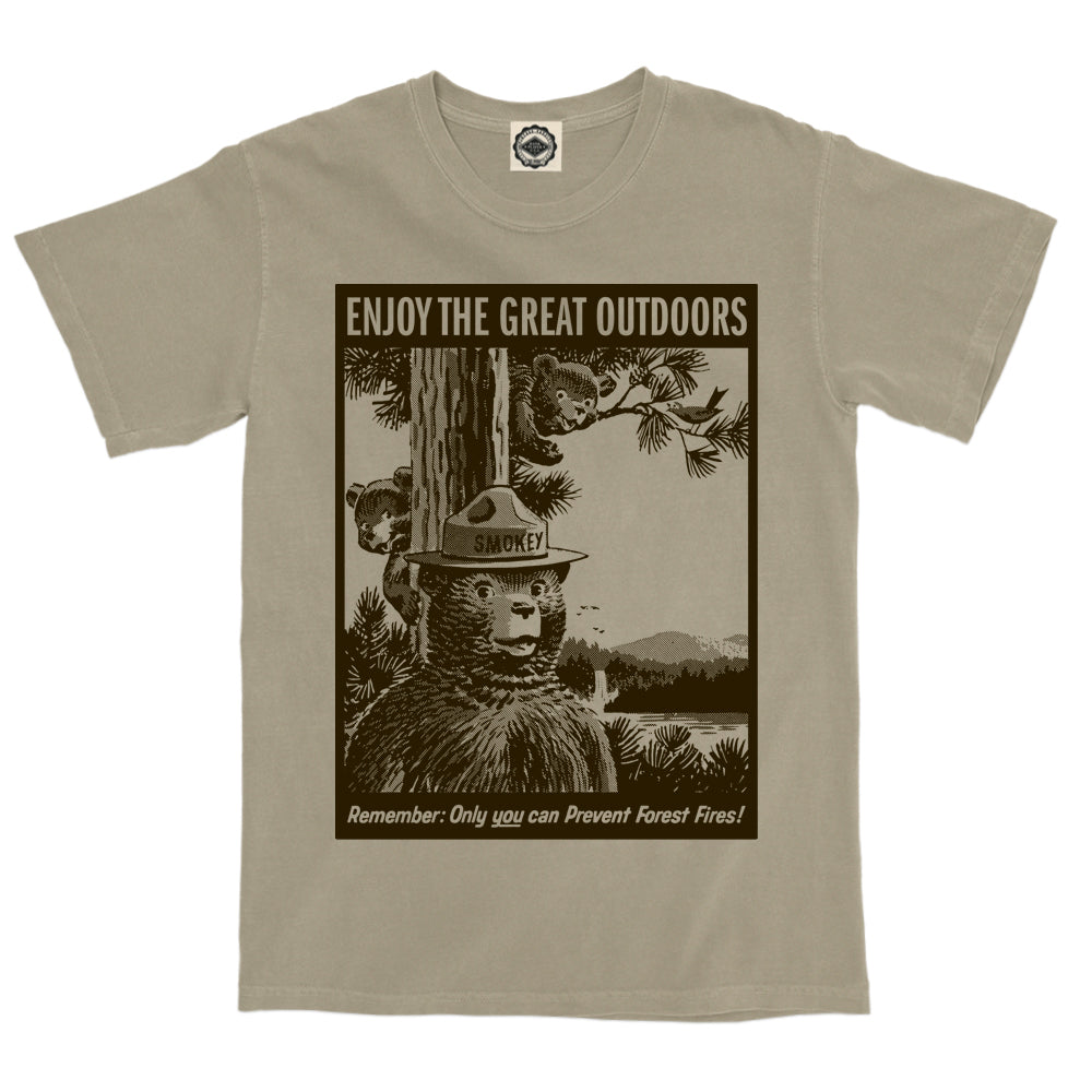 Smokey Bear "Enjoy The Great Outdoors" Men's Pigment Dyed Tee