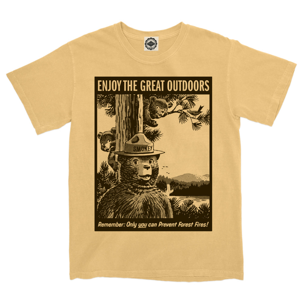 Smokey Bear "Enjoy The Great Outdoors" Men's Pigment Dyed Tee