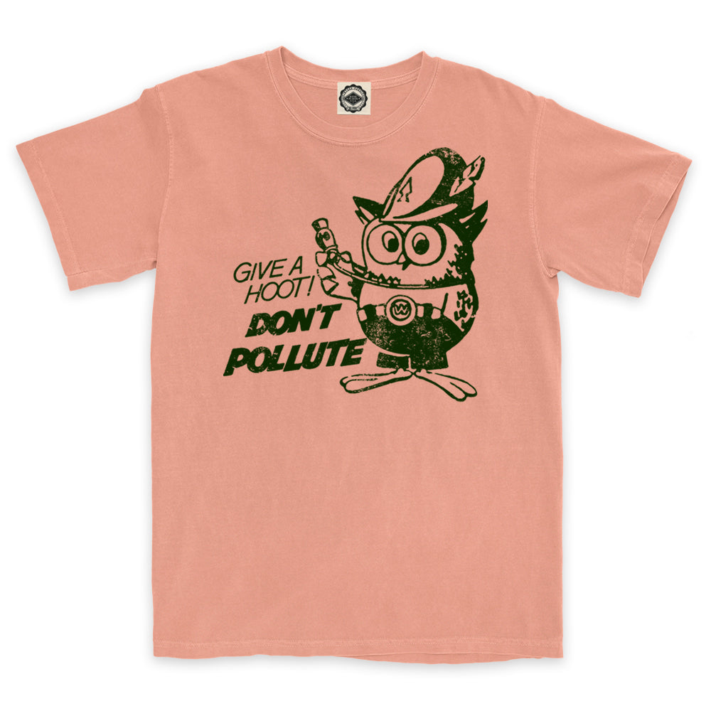 Official Woodsy Owl Men's Pigment Dyed T-Shirt in Pigment Sunset