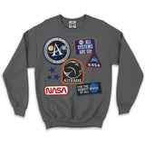 NASA Patches Unisex Crew Sweatshirt