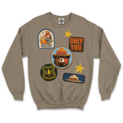 Smokey Bear Patches Unisex Crew Sweatshirt