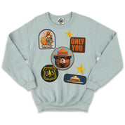 Smokey Bear Patches Unisex Crew Sweatshirt