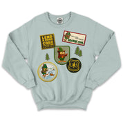 Woodsy Owl Patches Unisex Crew Sweatshirt